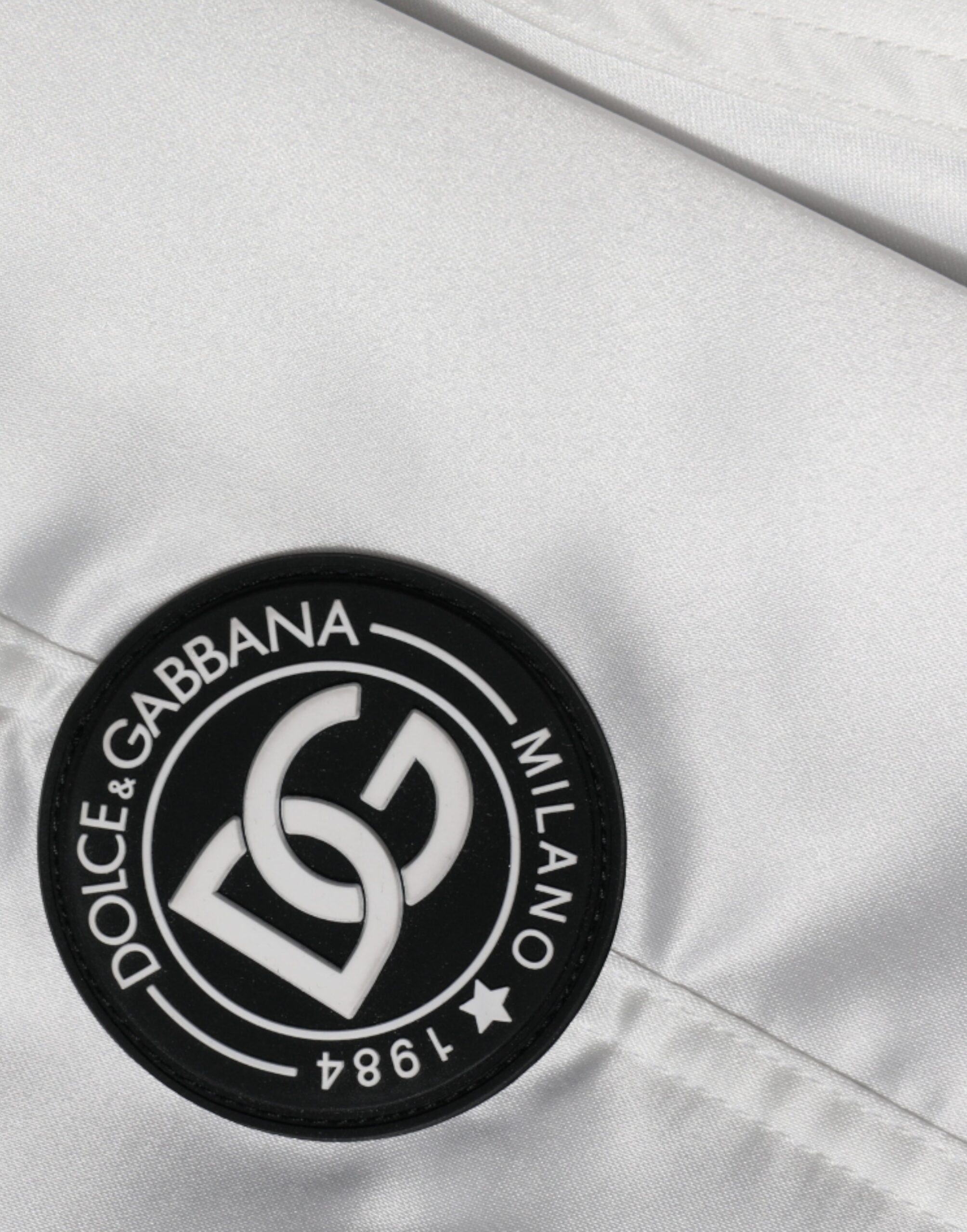 Dolce & Gabbana White Polyester Logo Full Zip Bomber Jacket -   -  Dolce & Gabbana.