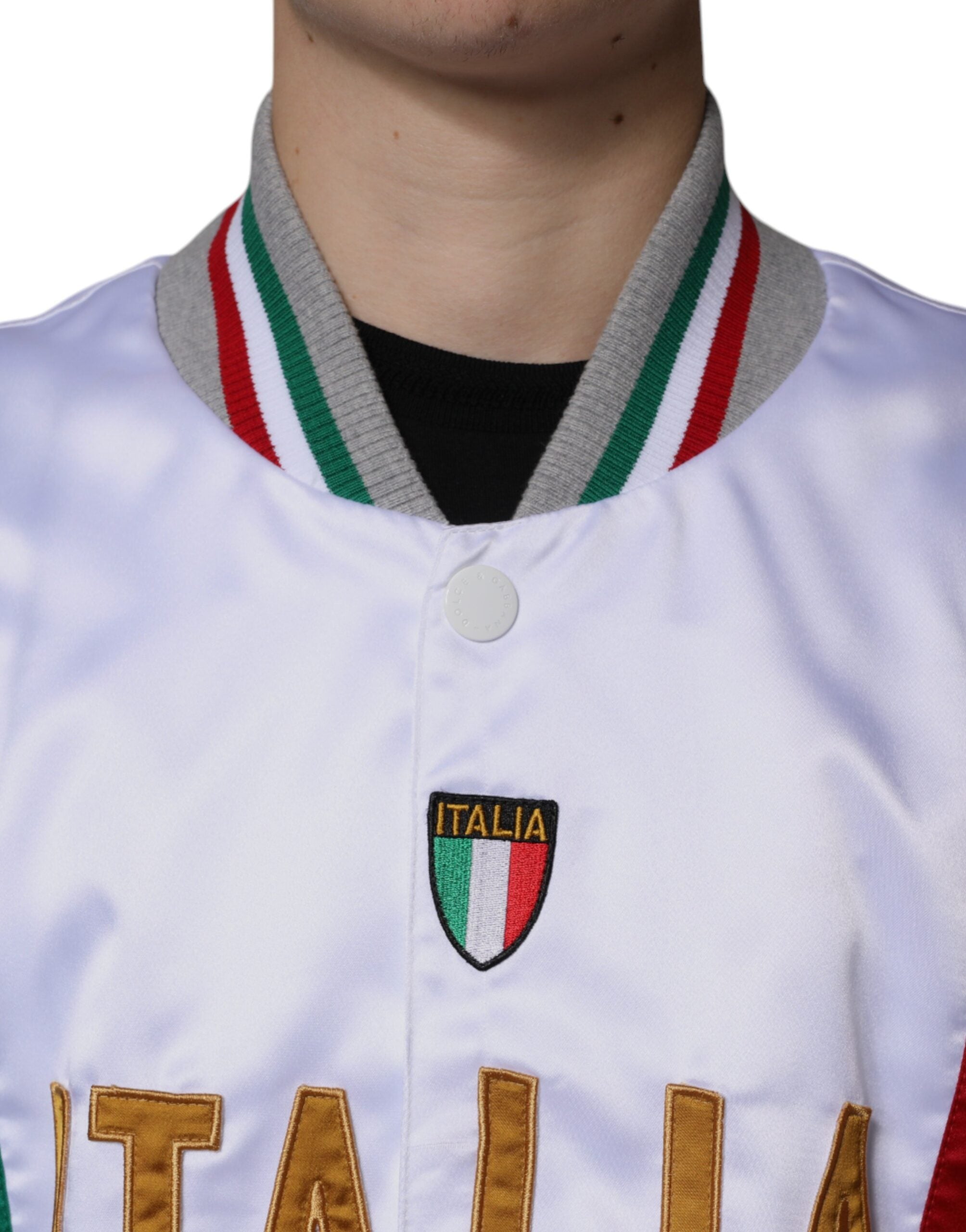 Dolce & Gabbana Multicolor Italia Button Down Bomber Jacket -   -  Dolce & Gabbana.