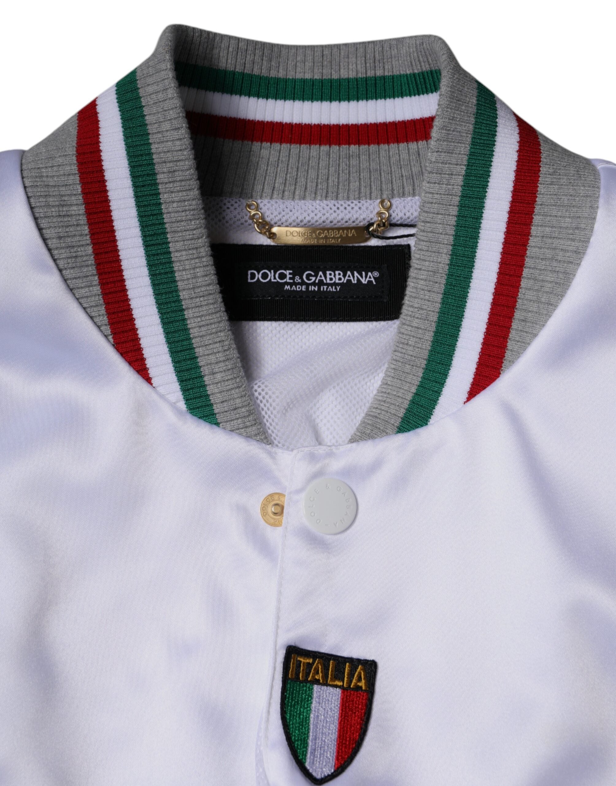 Dolce & Gabbana Multicolor Italia Button Down Bomber Jacket -   -  Dolce & Gabbana.
