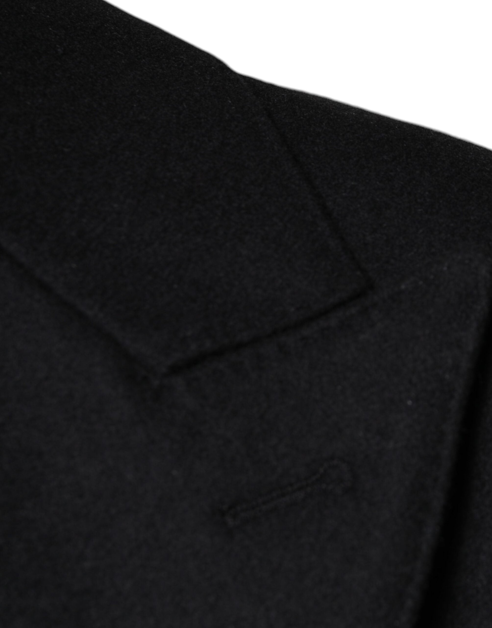 Dolce & Gabbana Black Wool Double Breasted Men Coat Jacket -   -  Dolce & Gabbana.