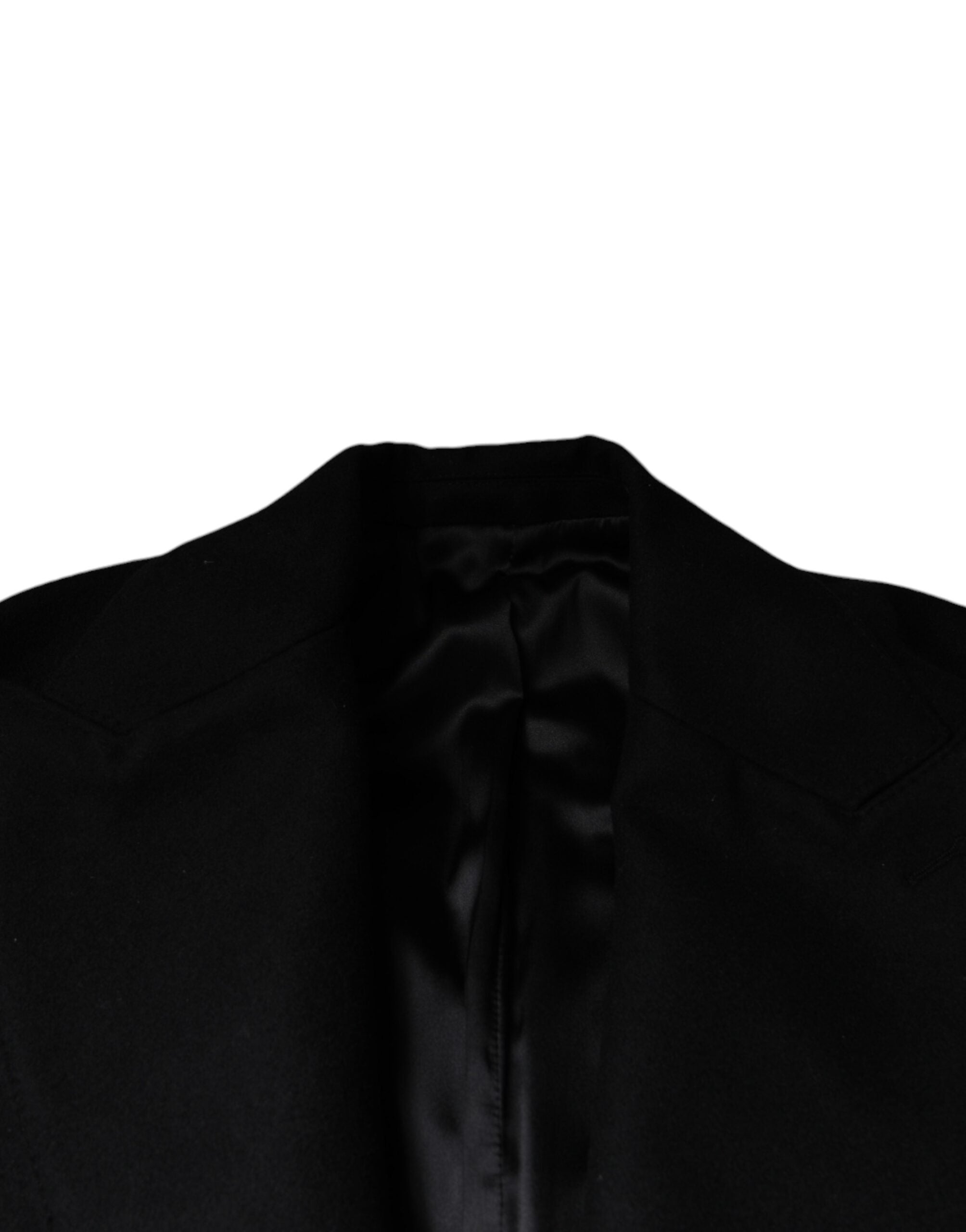 Dolce & Gabbana Black Wool Double Breasted Men Coat Jacket -   -  Dolce & Gabbana.