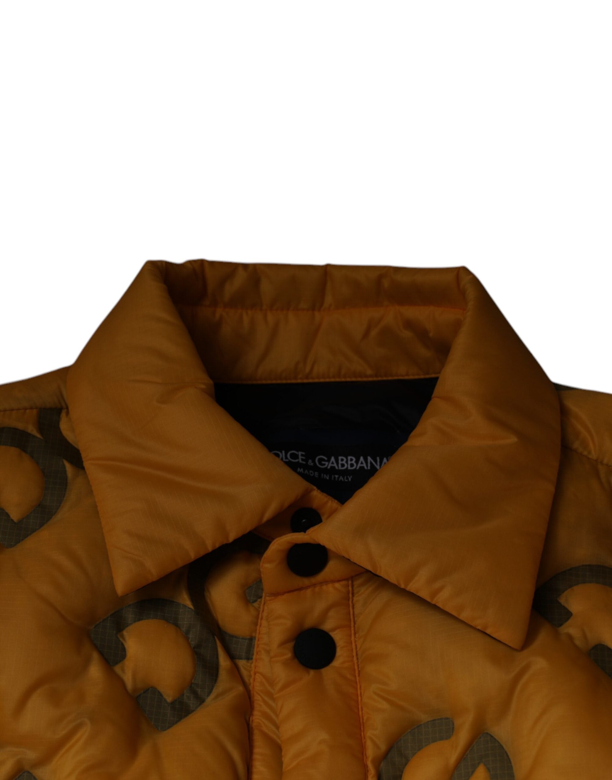 Dolce & Gabbana Yellow Logo Padded Buttoned Blouson Jacket -   -  Dolce & Gabbana.