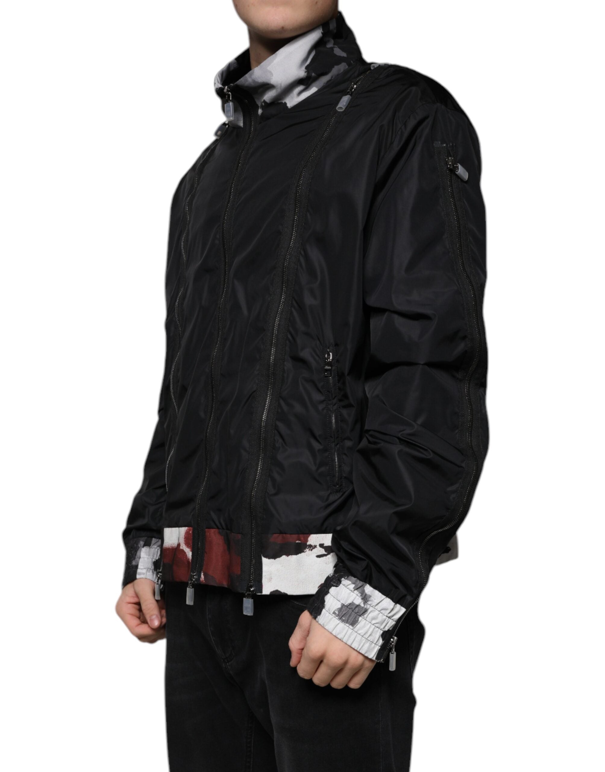 Dolce & Gabbana Black Nylon Full Zip Men Bomber Jacket -   -  Dolce & Gabbana.