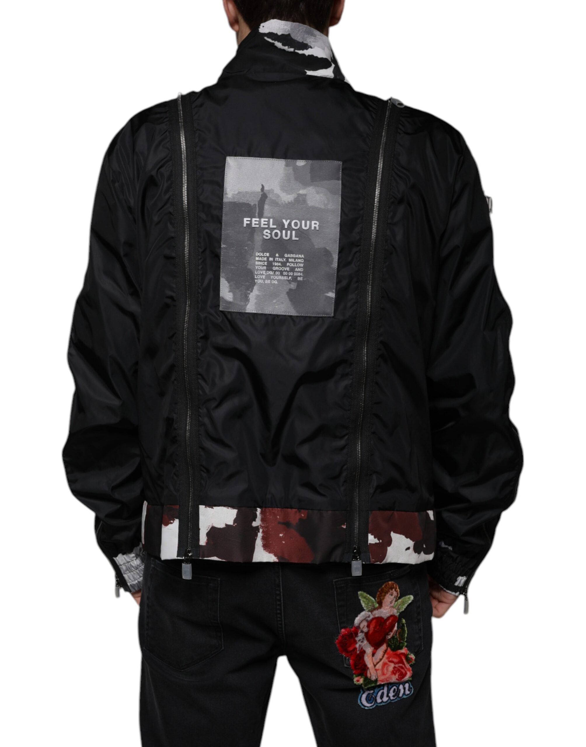 Dolce & Gabbana Black Nylon Full Zip Men Bomber Jacket -   -  Dolce & Gabbana.