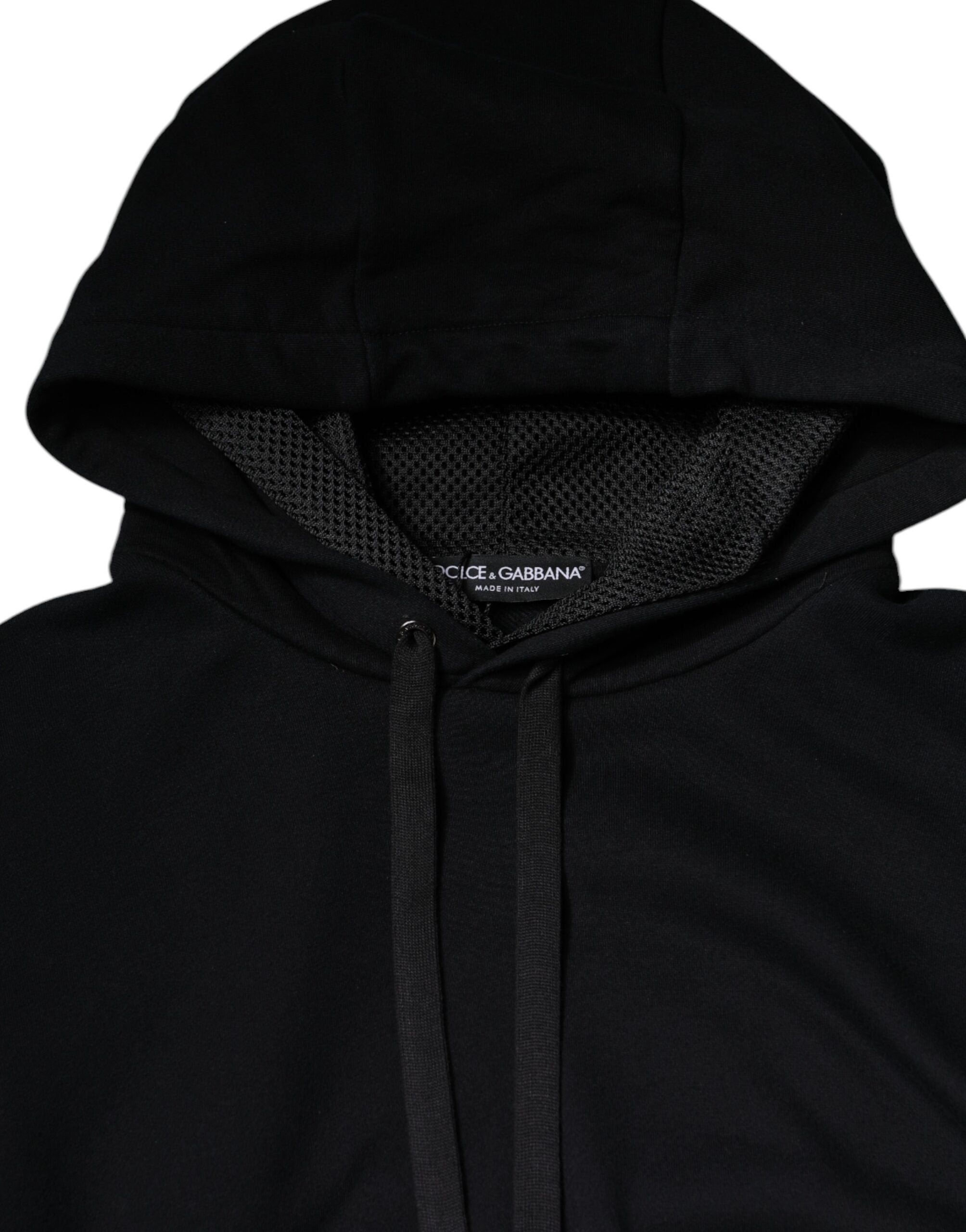 Dolce & Gabbana Black Hooded Pullover Men Sweatshirt Sweater -   -  Dolce & Gabbana.