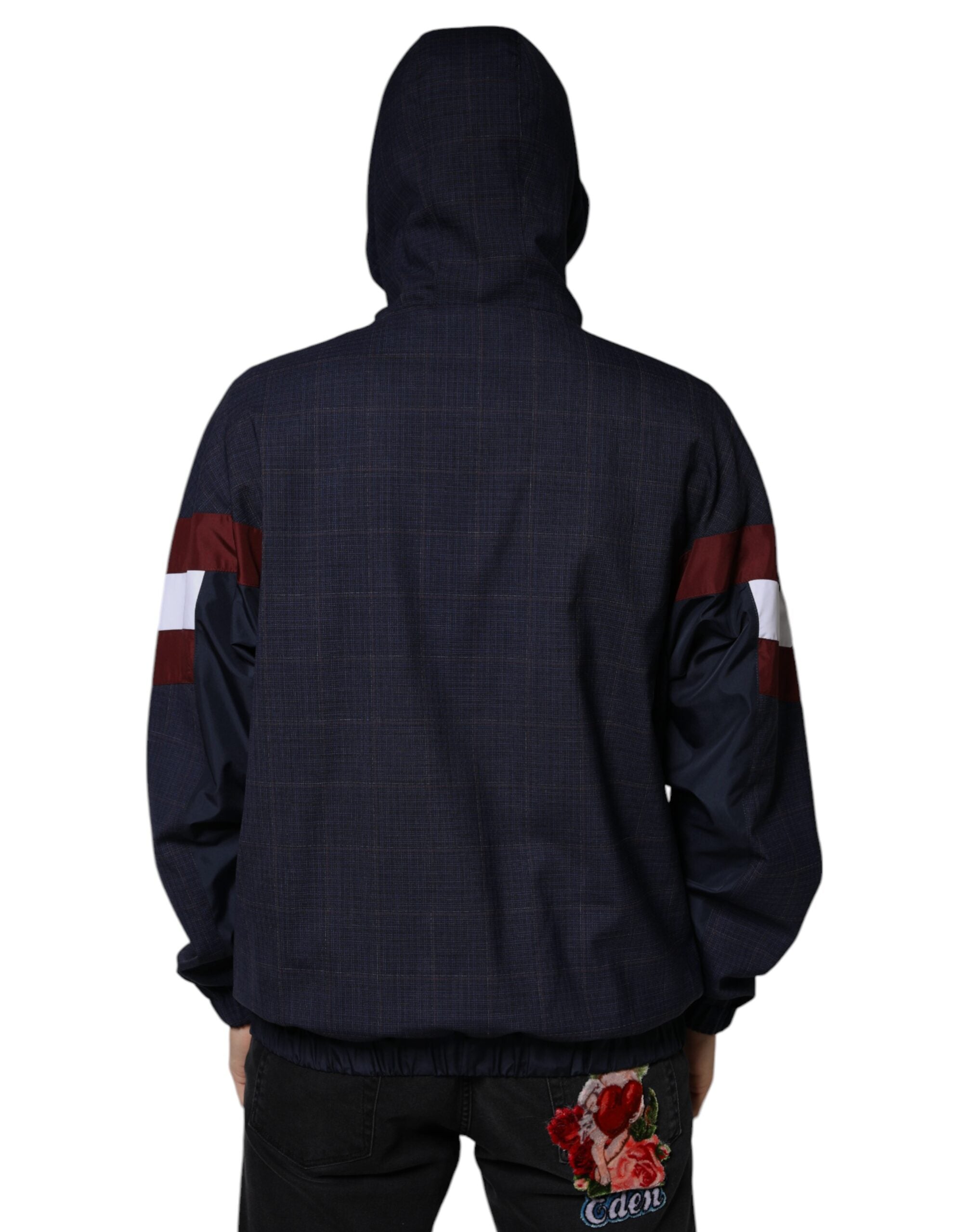Dolce & Gabbana Blue Logo Full Zip Hooded Men Bomber Jacket -   -  Dolce & Gabbana.