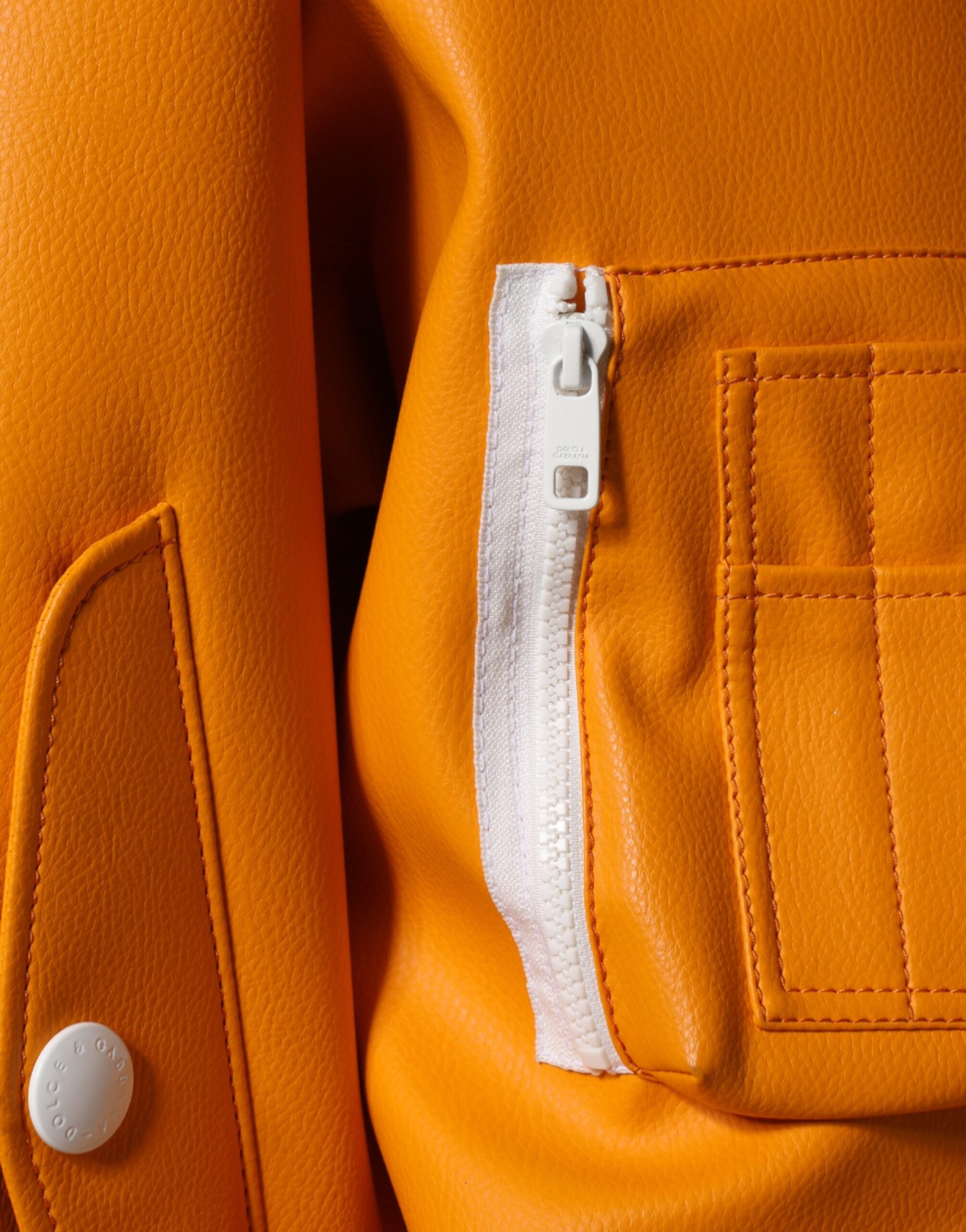 Dolce & Gabbana Orange White Full Zip Jersey Bomber Jacket -   -  Dolce & Gabbana.