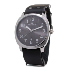 Folli Follie Black Leather Watch -   -  Folli Follie.