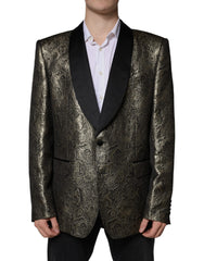 Dolce & Gabbana Gold SICILIA Jacquard Single Breasted Coat Blazer -   -  Dolce & Gabbana.