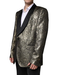 Dolce & Gabbana Gold SICILIA Jacquard Single Breasted Coat Blazer -   -  Dolce & Gabbana.