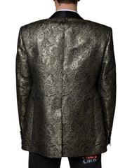 Dolce & Gabbana Gold SICILIA Jacquard Single Breasted Coat Blazer -   -  Dolce & Gabbana.