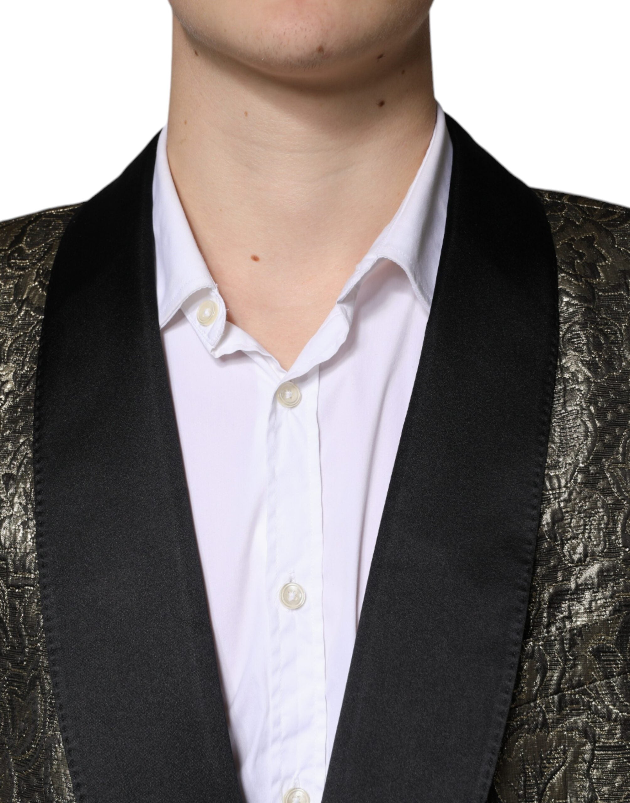 Dolce & Gabbana Gold SICILIA Jacquard Single Breasted Coat Blazer -   -  Dolce & Gabbana.