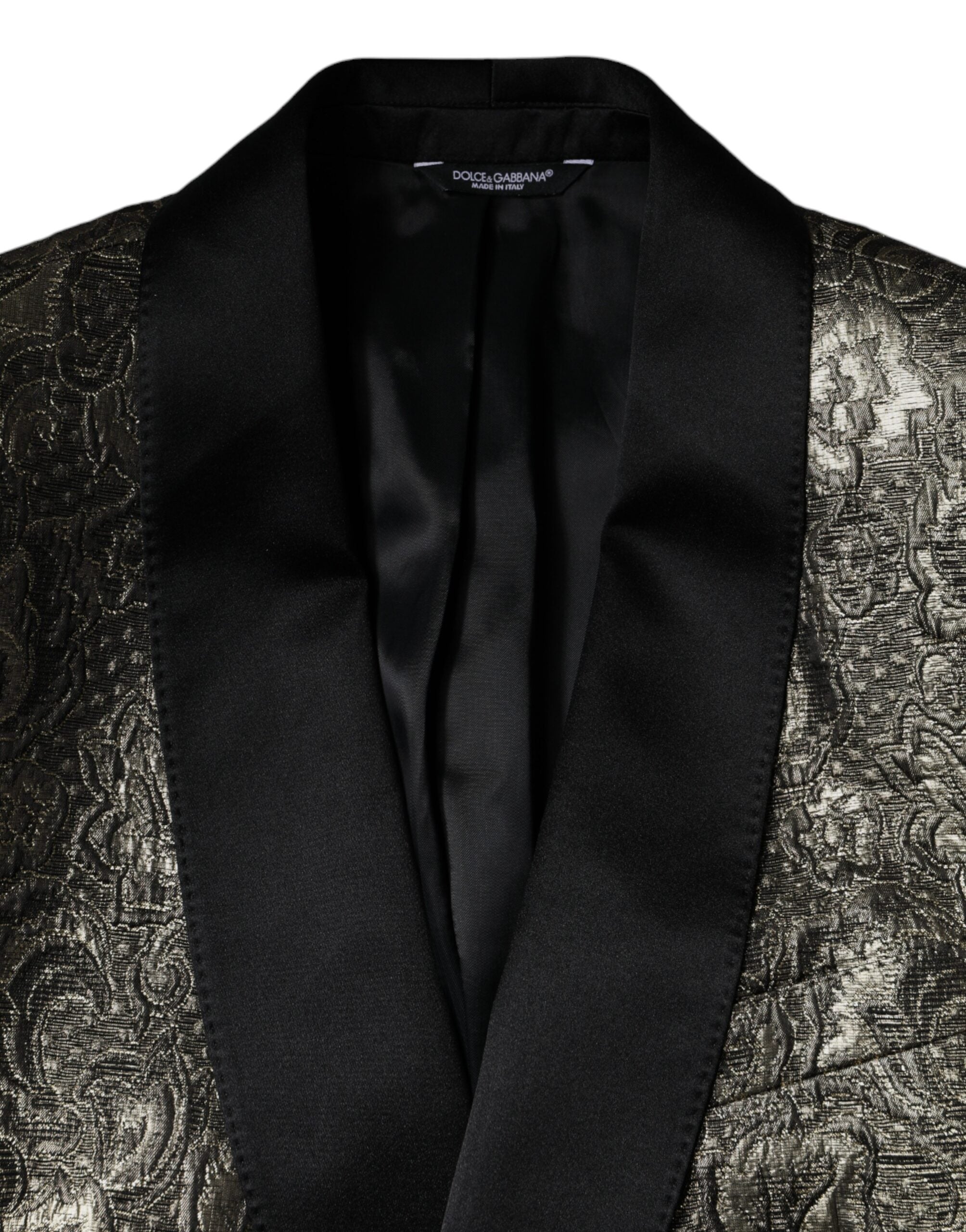 Dolce & Gabbana Gold SICILIA Jacquard Single Breasted Coat Blazer -   -  Dolce & Gabbana.