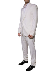 Dolce & Gabbana White Wool Silk 3 Piece SlimFit Formal Suit -   -  Dolce & Gabbana.