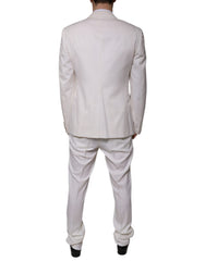 Dolce & Gabbana White Wool Silk 3 Piece SlimFit Formal Suit -   -  Dolce & Gabbana.