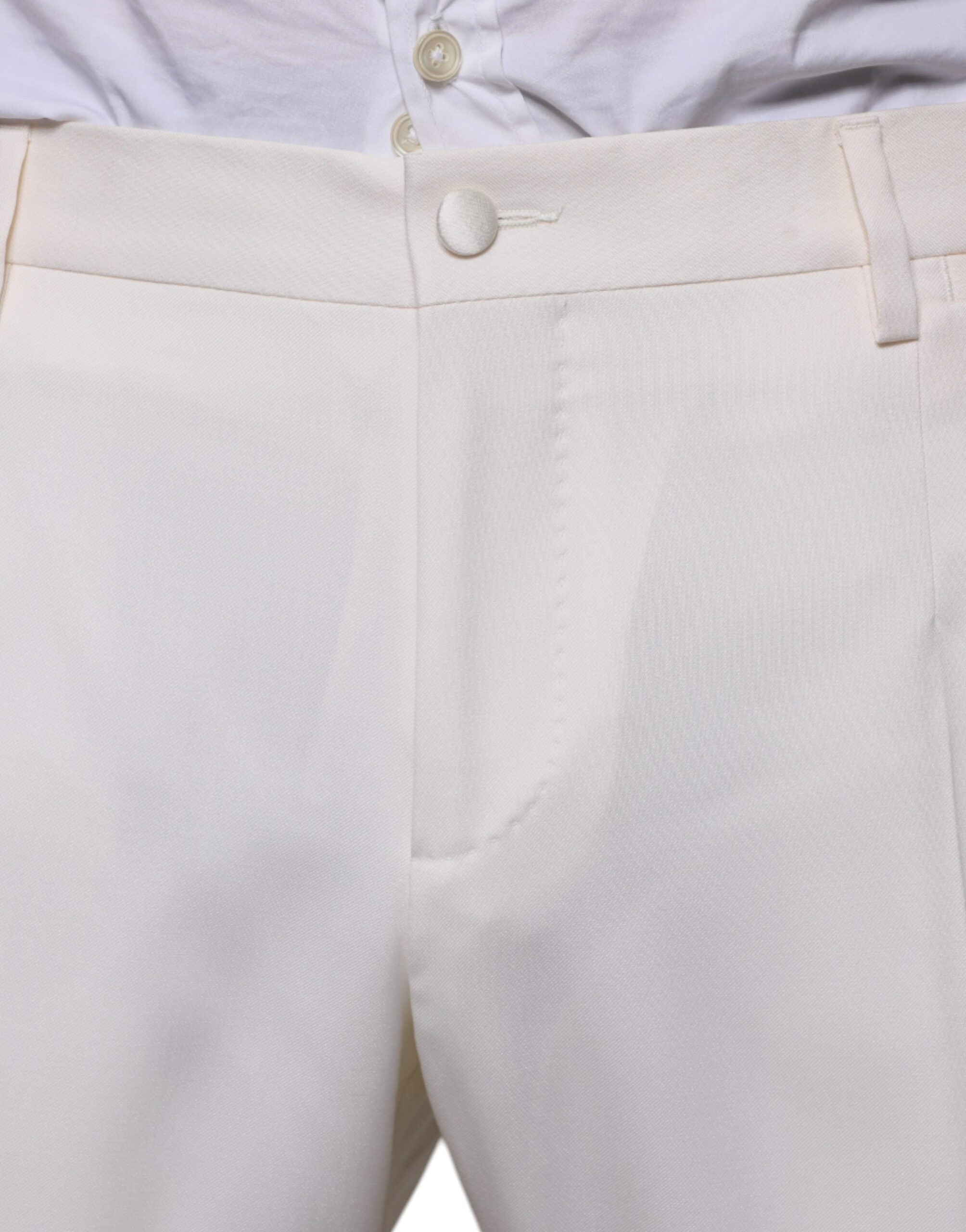Dolce & Gabbana White Wool Silk 3 Piece SlimFit Formal Suit -   -  Dolce & Gabbana.