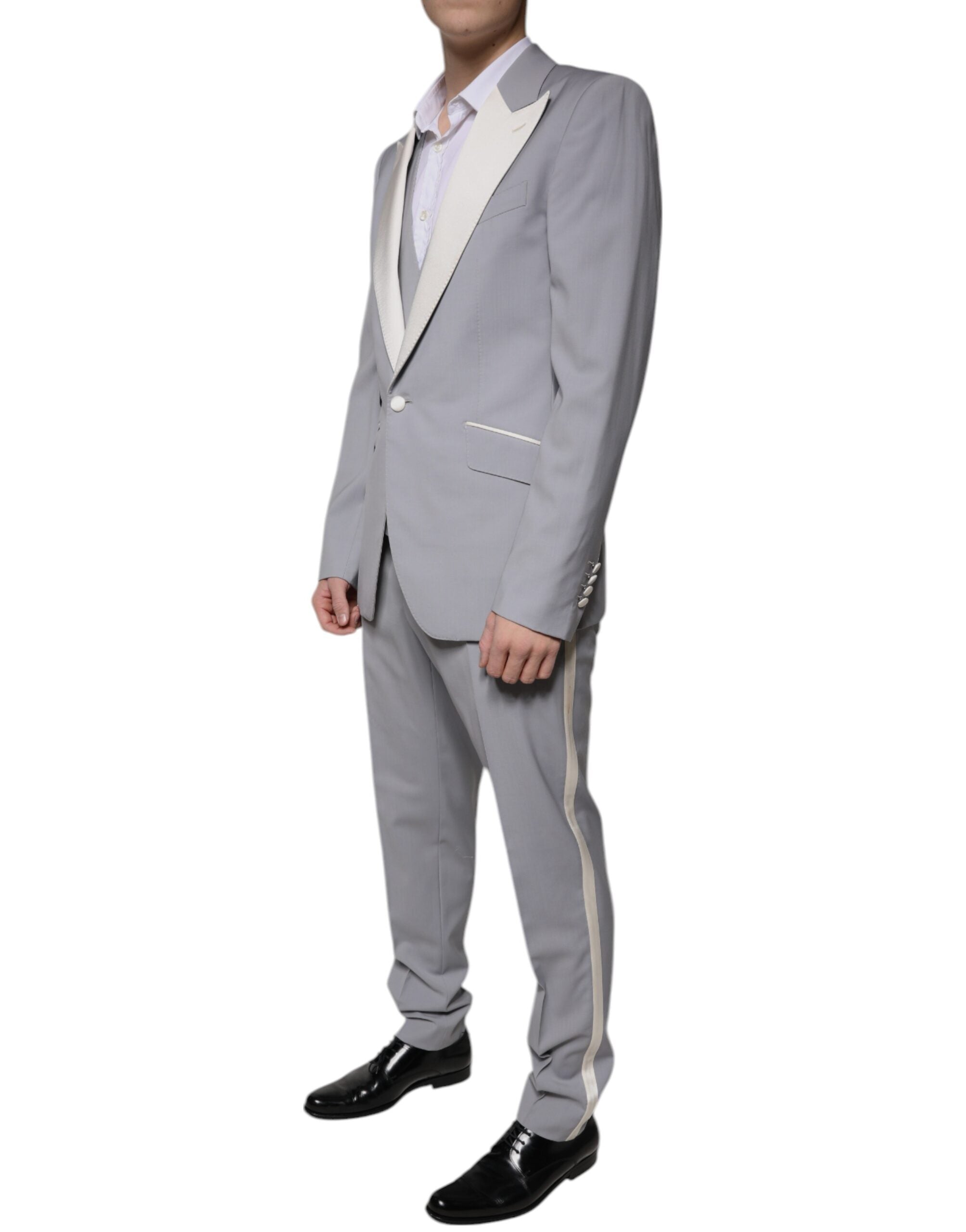 Dolce & Gabbana Gray Wool 3 Piece Slim Fit Formal Suit -   -  Dolce & Gabbana.