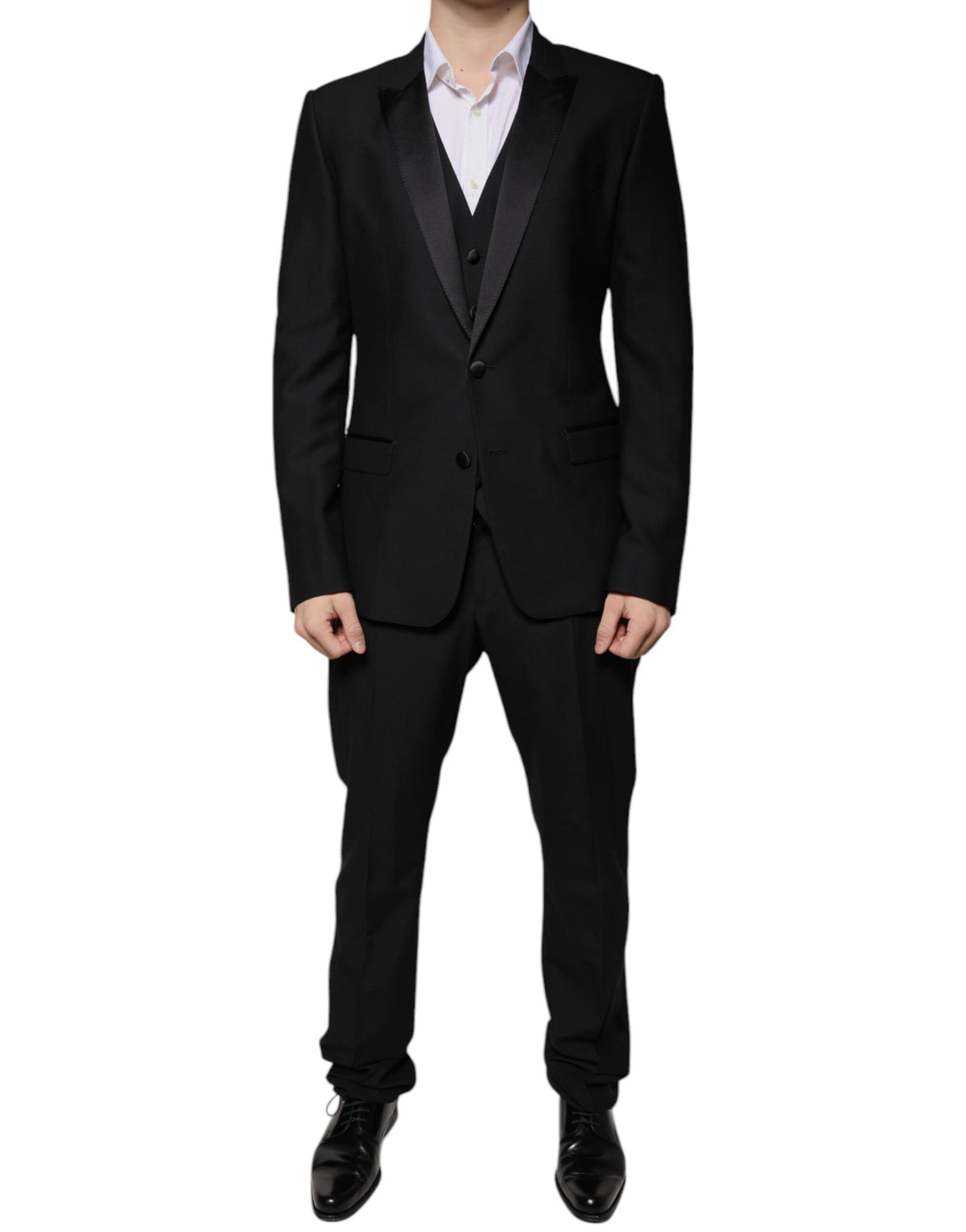 Dolce & Gabbana Black Wool 3 Piece Slim Fit Formal Suit -   -  Dolce & Gabbana.