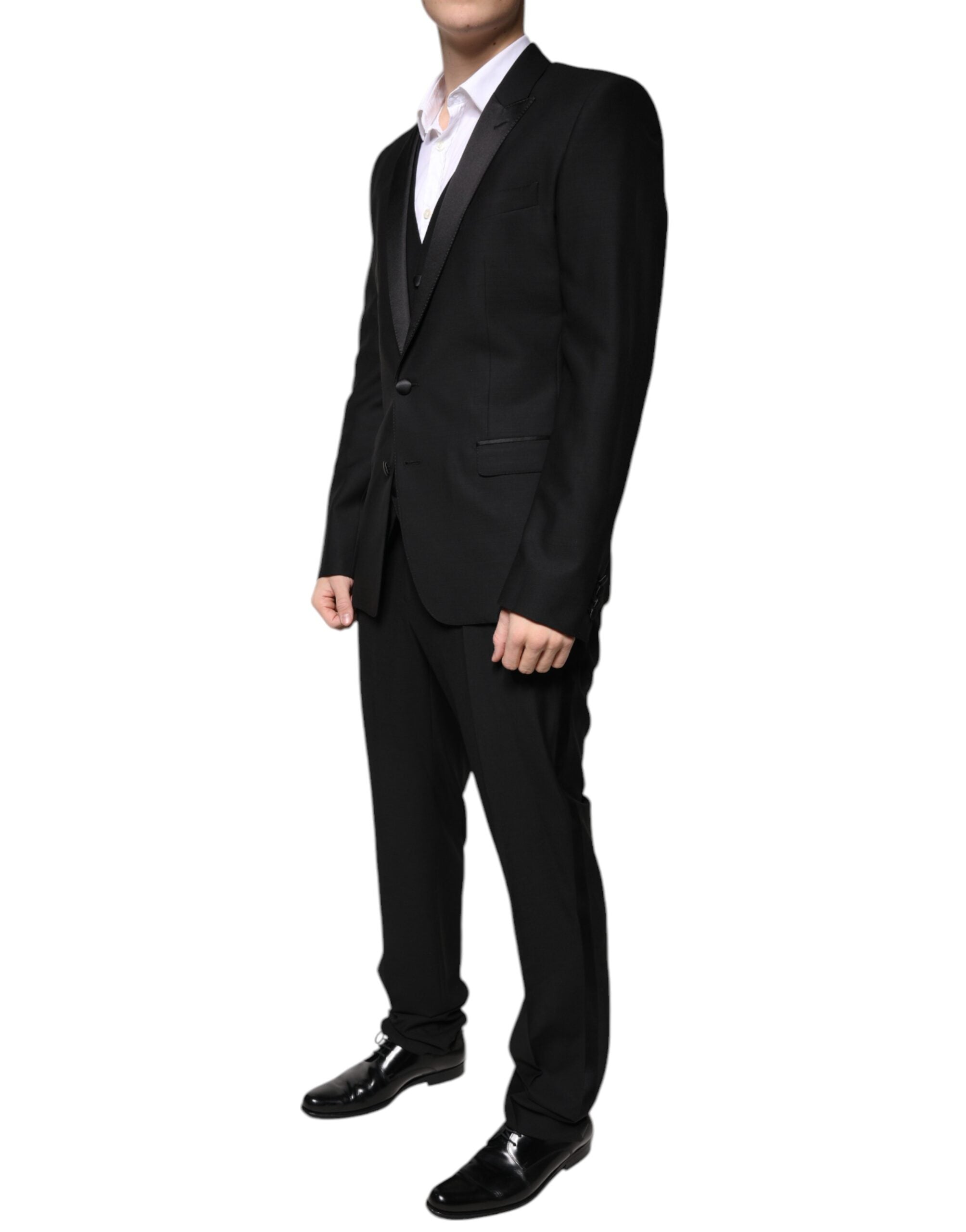Dolce & Gabbana Black Wool 3 Piece Slim Fit Formal Suit -   -  Dolce & Gabbana.