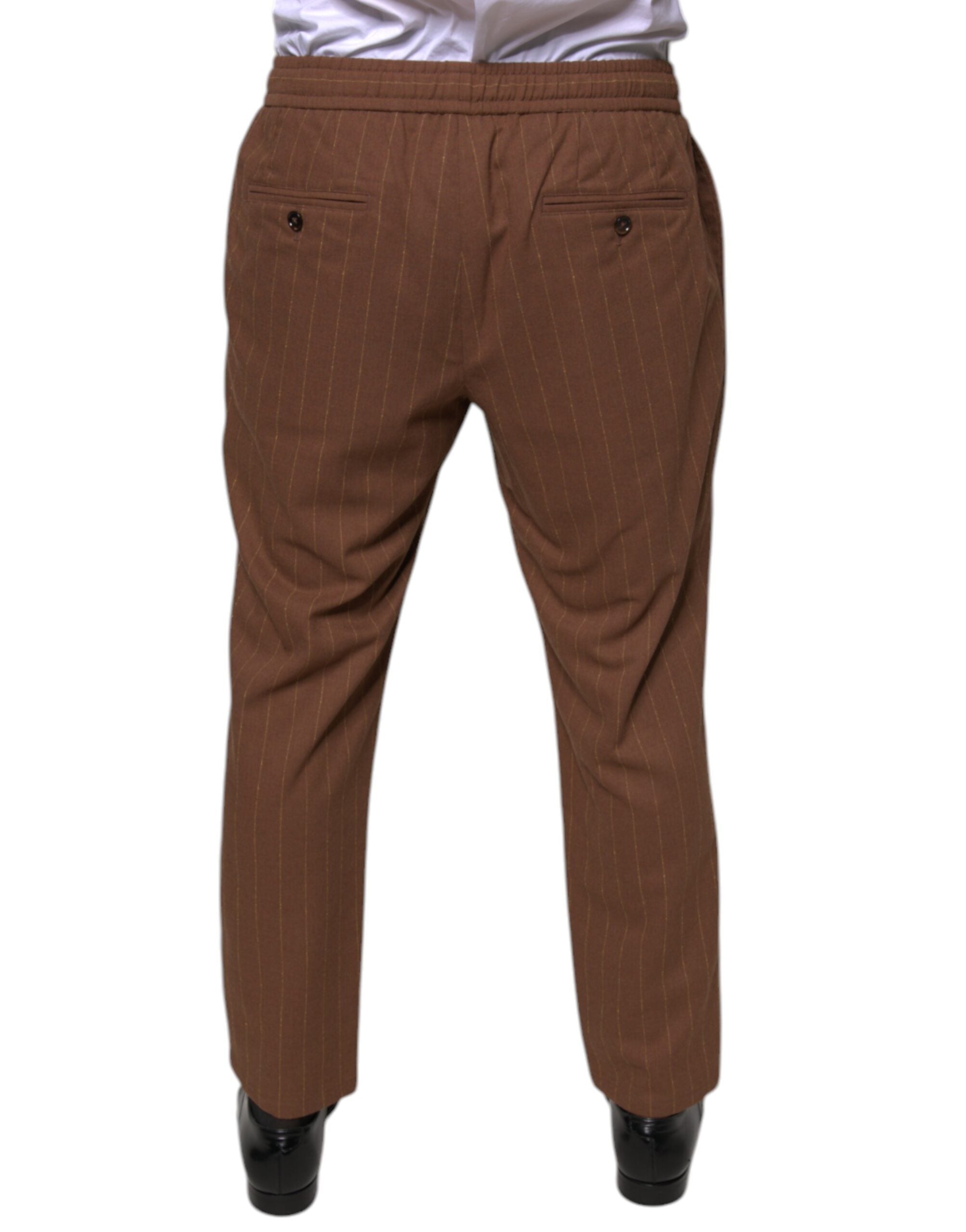 Dolce & Gabbana Brown Stripes Skinny Men Dress Pants -   -  Dolce & Gabbana.