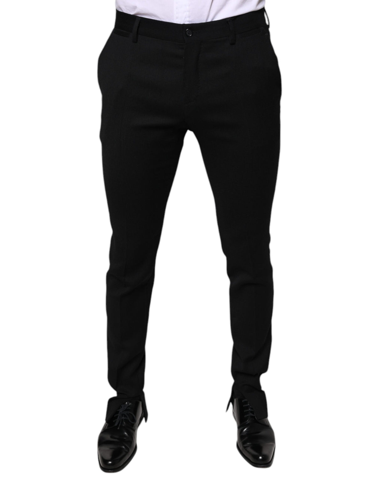 Dolce & Gabbana Black Wool Skinny Formal Dress Pants -   -  Dolce & Gabbana.