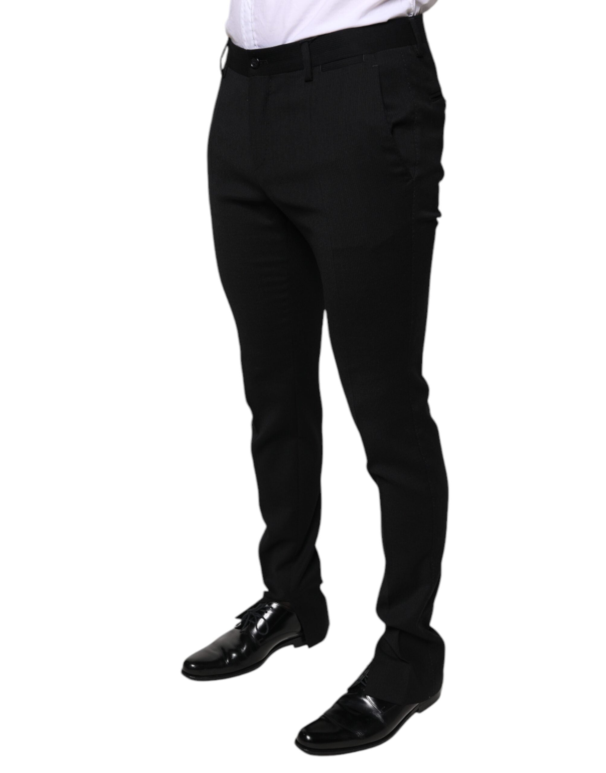 Dolce & Gabbana Black Wool Skinny Formal Dress Pants -   -  Dolce & Gabbana.