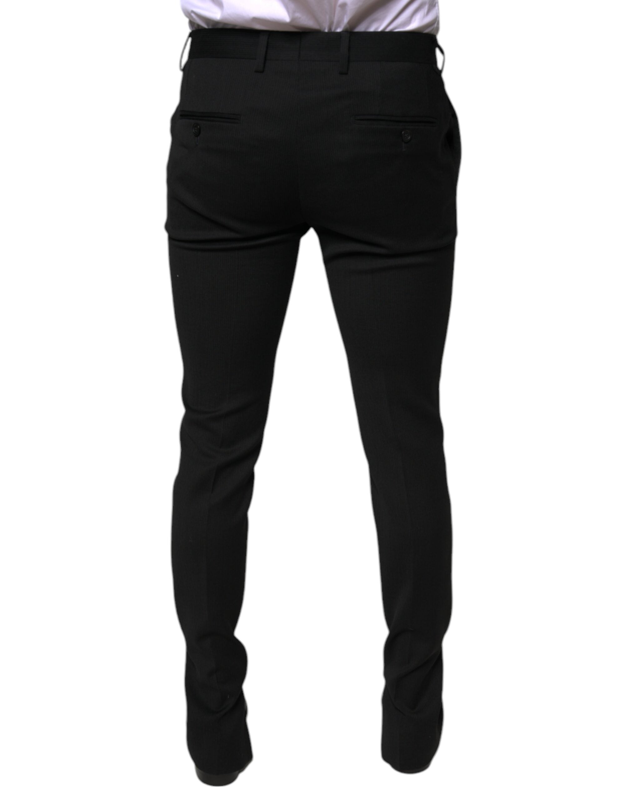 Dolce & Gabbana Black Wool Skinny Formal Dress Pants -   -  Dolce & Gabbana.