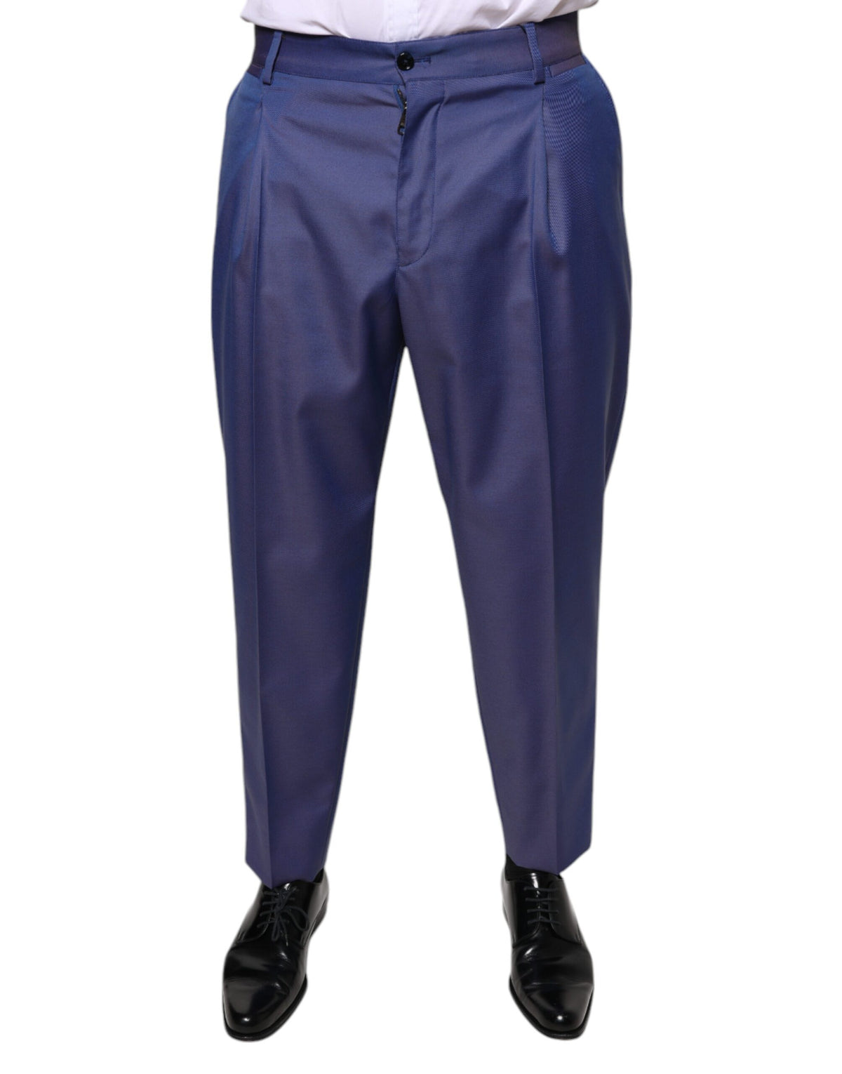 Dolce & Gabbana Blue Wool Tapered Formal Dress Pants -   -  Dolce & Gabbana.