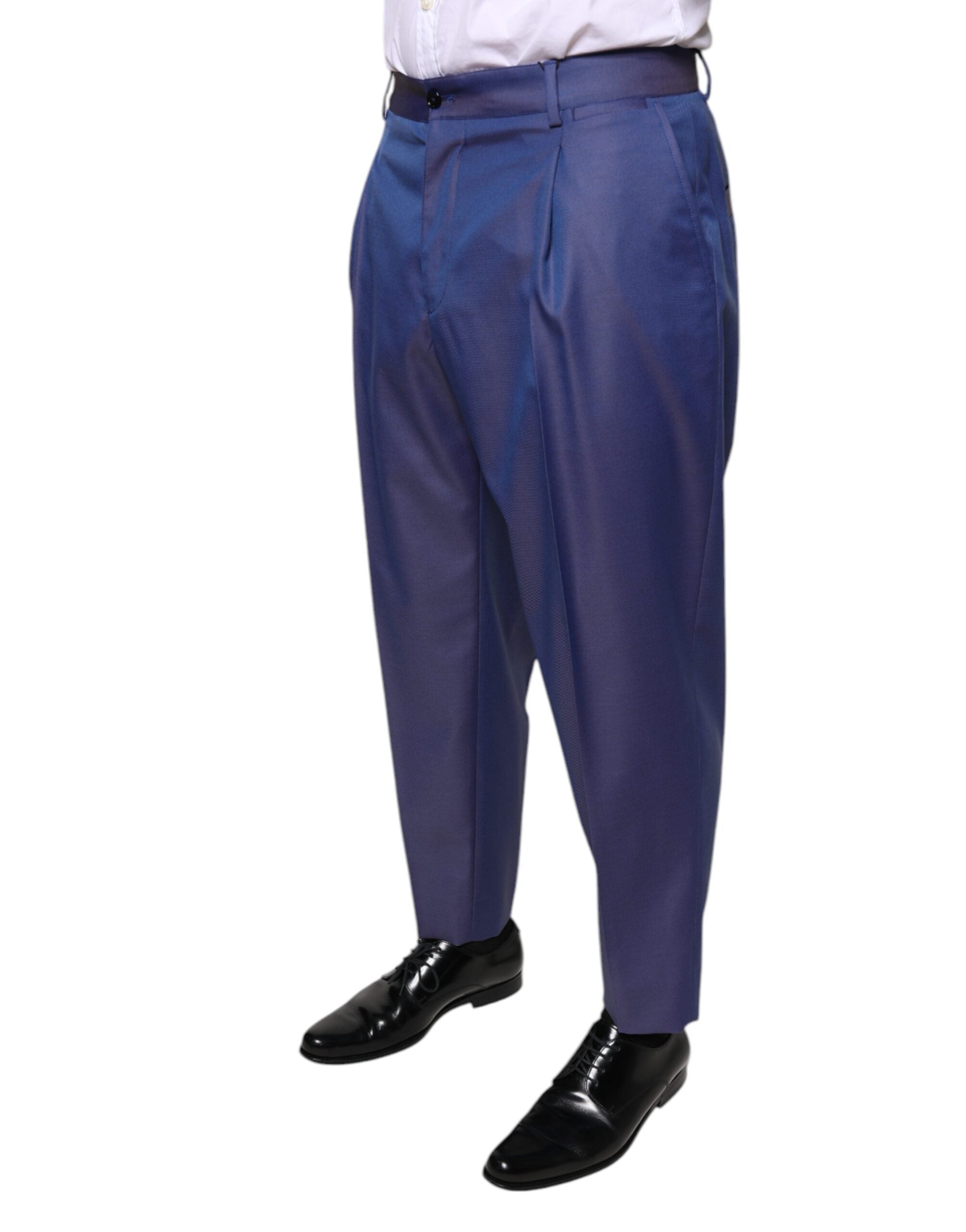 Dolce & Gabbana Blue Wool Tapered Formal Dress Pants -   -  Dolce & Gabbana.