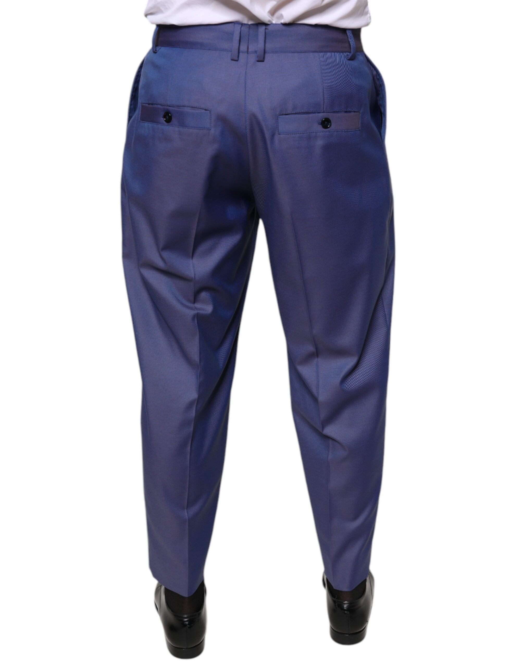 Dolce & Gabbana Blue Wool Tapered Formal Dress Pants -   -  Dolce & Gabbana.