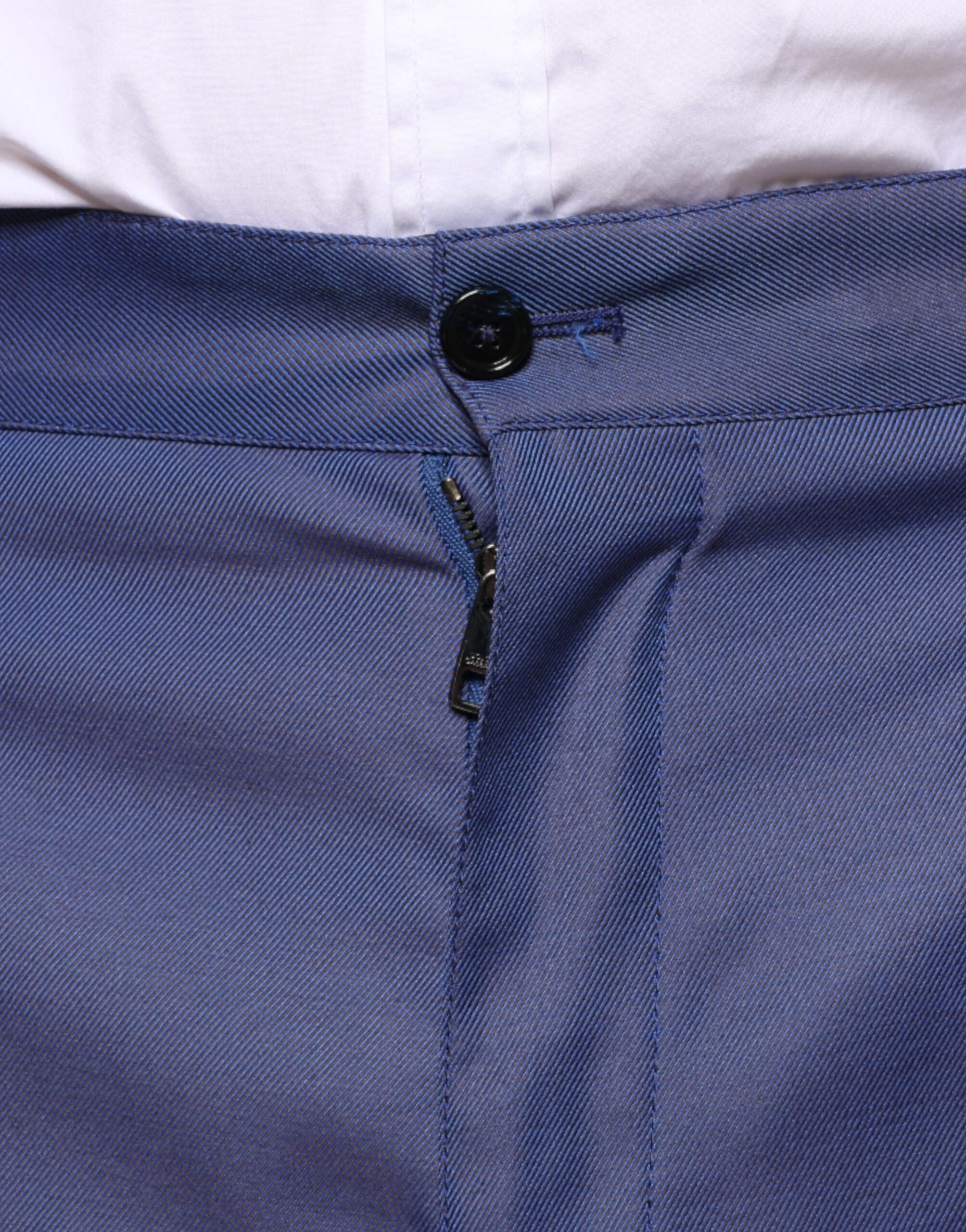 Dolce & Gabbana Blue Wool Tapered Formal Dress Pants -   -  Dolce & Gabbana.