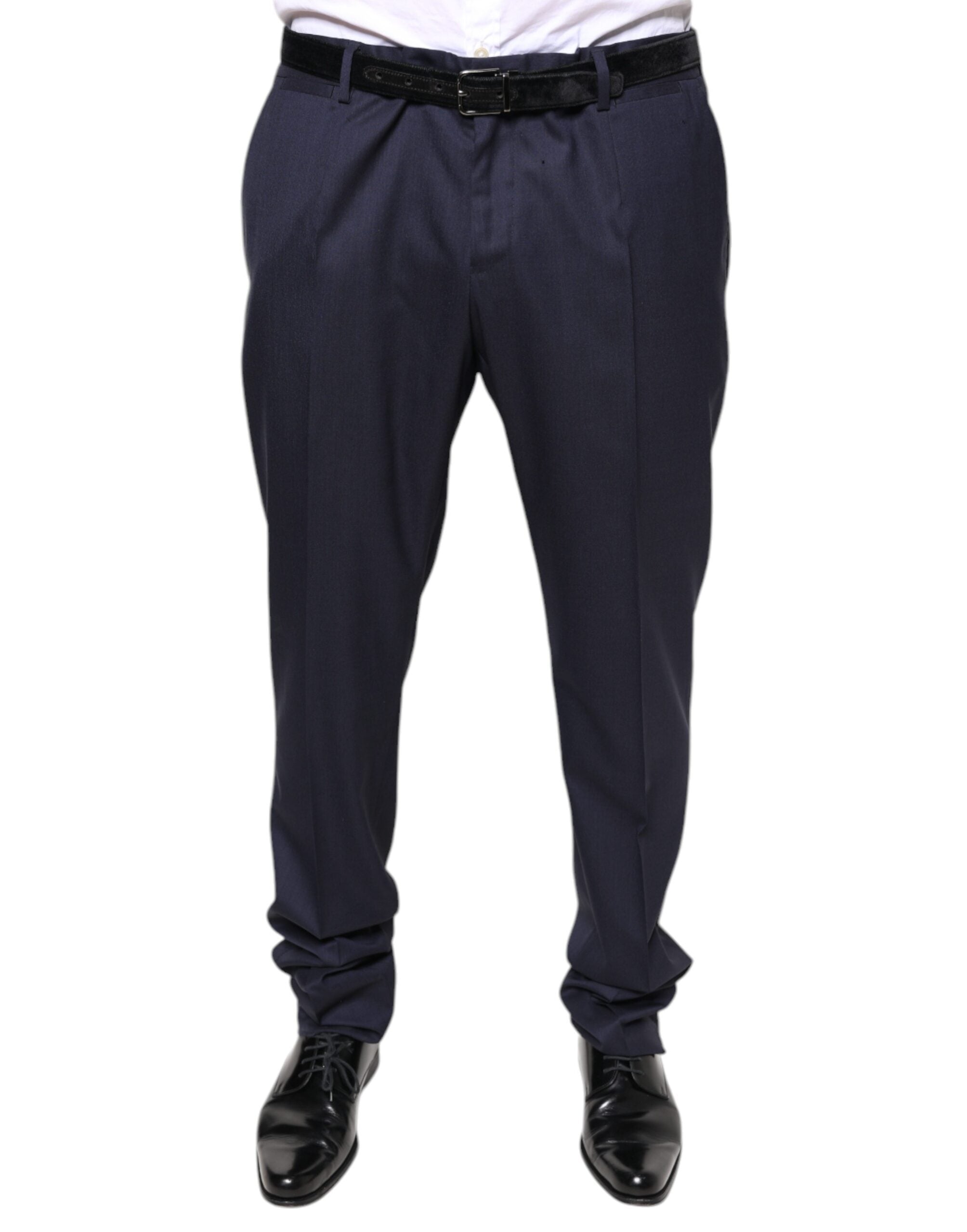 Dolce & Gabbana Blue Wool Skinny Formal Dress Pants -   -  Dolce & Gabbana.