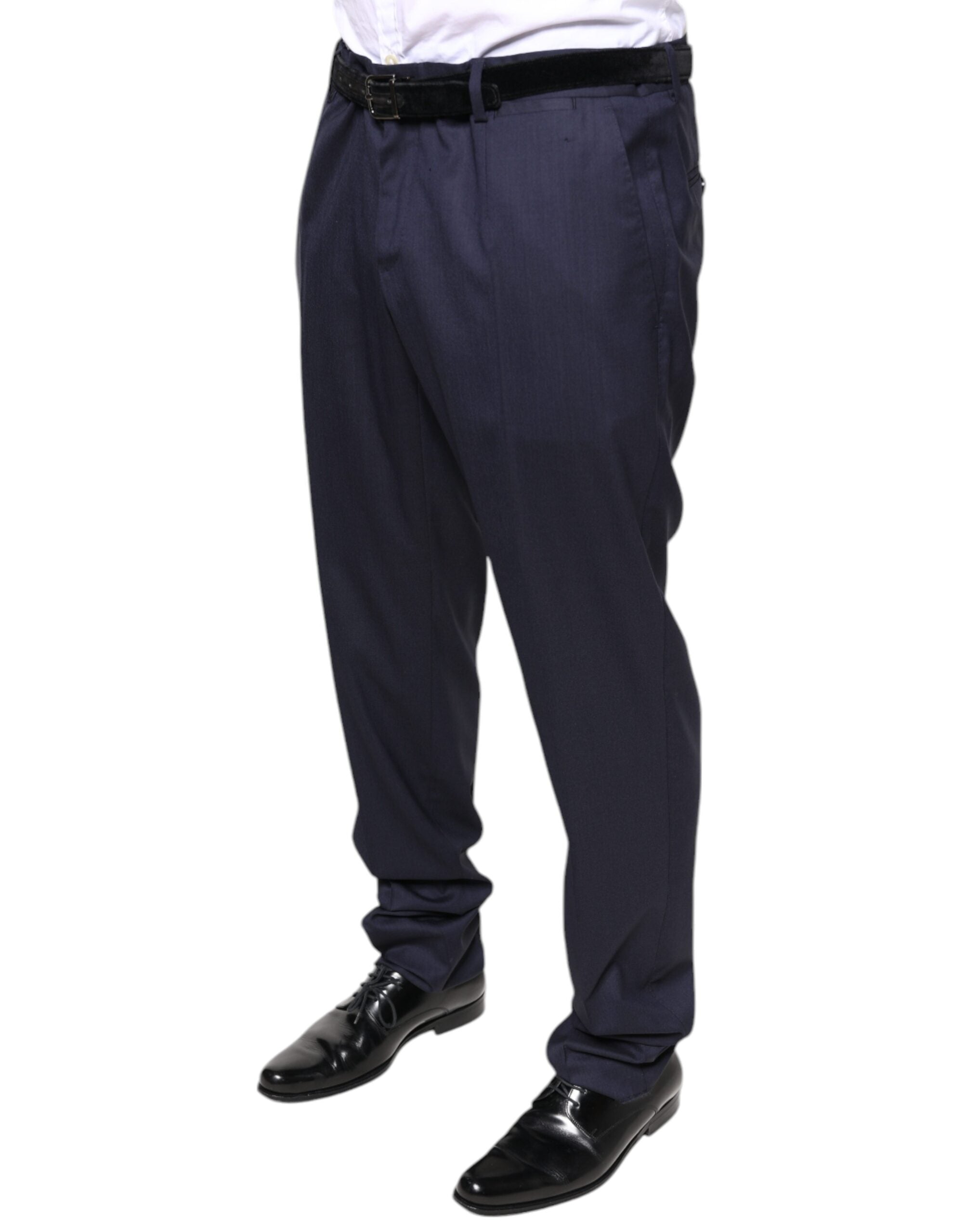 Dolce & Gabbana Blue Wool Skinny Formal Dress Pants -   -  Dolce & Gabbana.