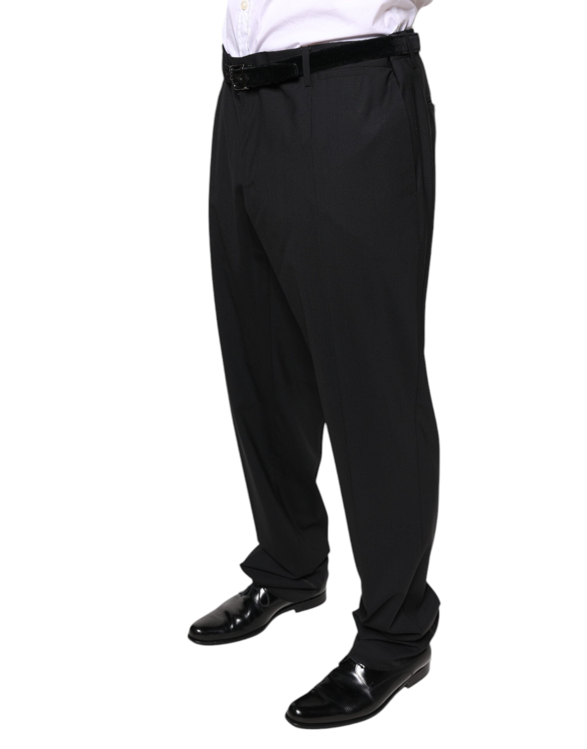Dolce & Gabbana Black Wool Men Formal Dress Pants -   -  Dolce & Gabbana.