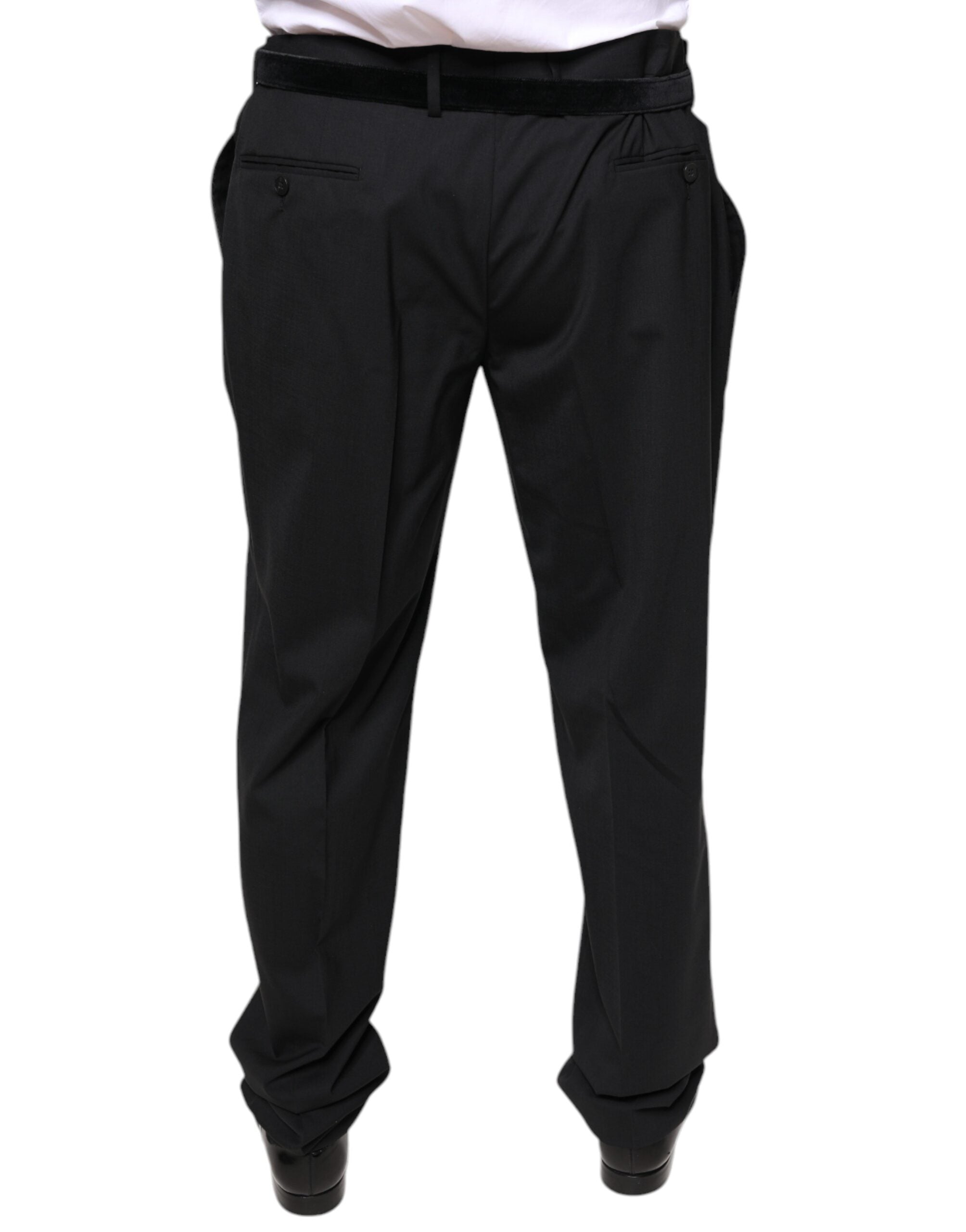 Dolce & Gabbana Black Wool Men Formal Dress Pants -   -  Dolce & Gabbana.