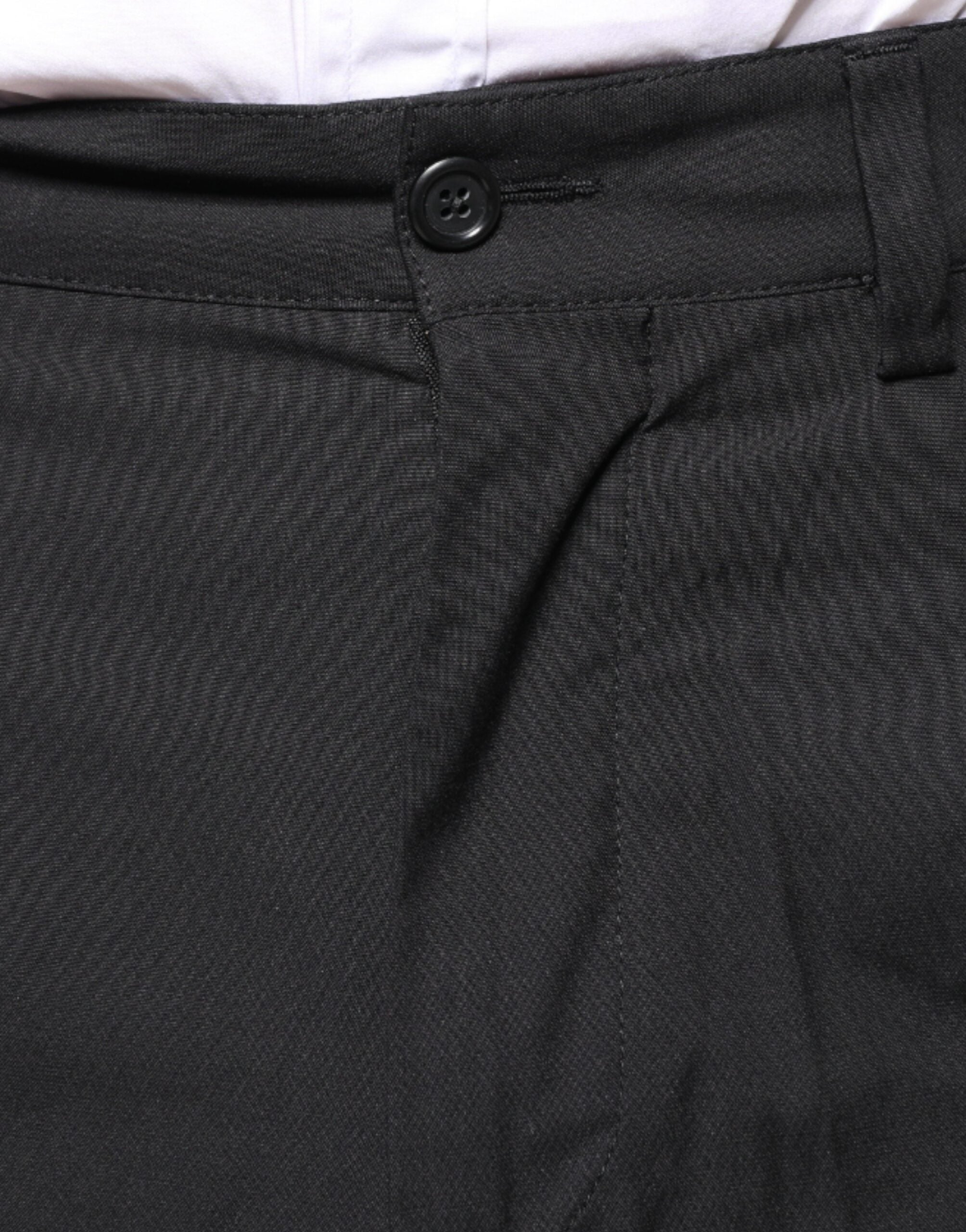 Dolce & Gabbana Black Crown Cotton Dress Pants -   -  Dolce & Gabbana.