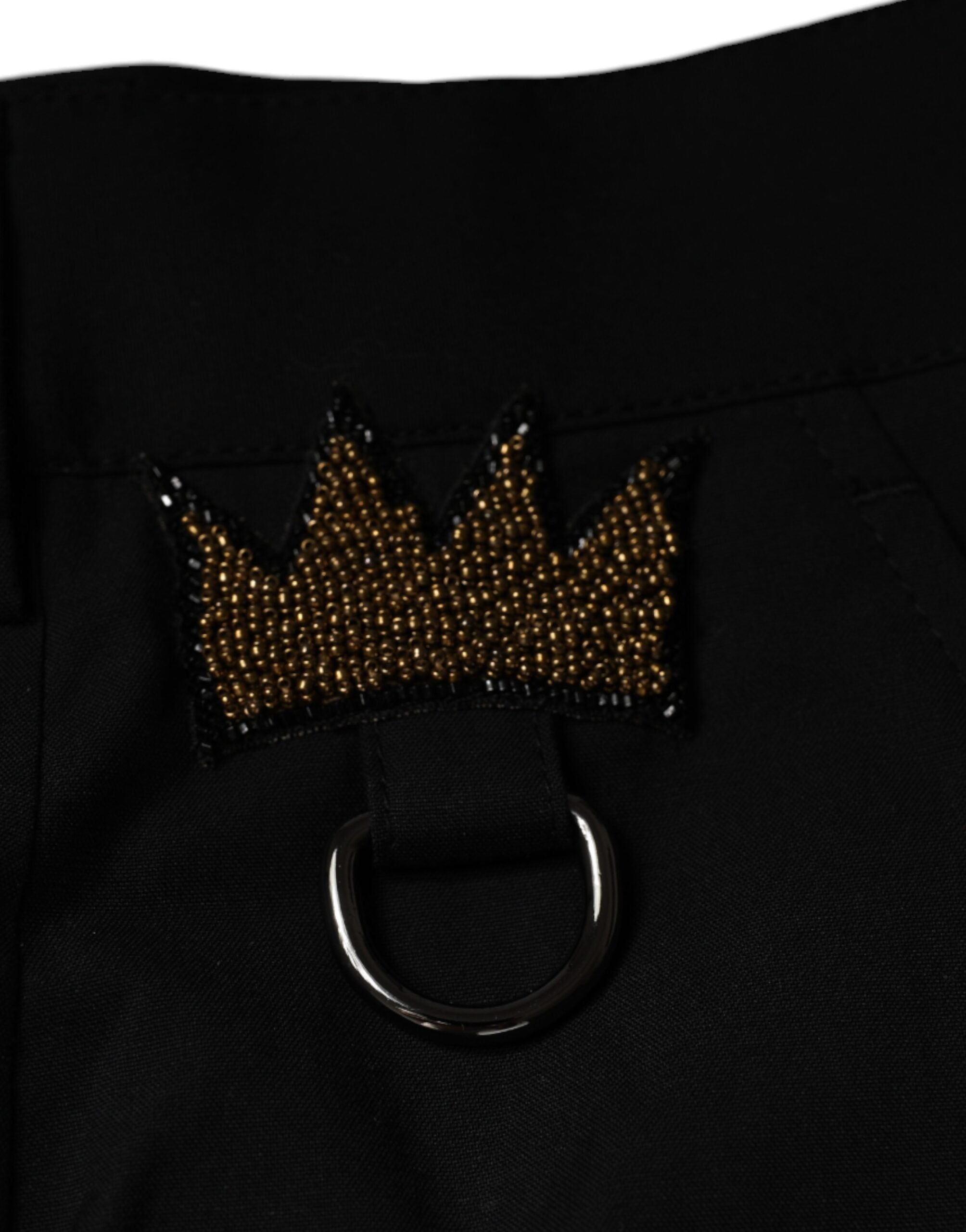 Dolce & Gabbana Black Crown Cotton Dress Pants -   -  Dolce & Gabbana.