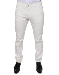 Dolce & Gabbana White Cotton Skinny Slim Men Denim Jeans -   -  Dolce & Gabbana.