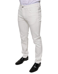 Dolce & Gabbana White Cotton Skinny Slim Men Denim Jeans -   -  Dolce & Gabbana.