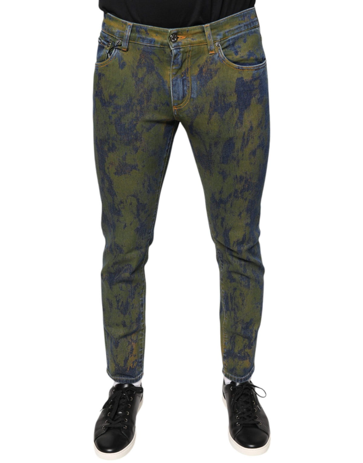 Dolce & Gabbana Blue Cotton Dye Slim Fit Men Denim Jeans -   -  Dolce & Gabbana.