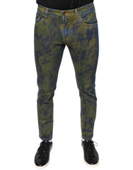 Dolce & Gabbana Blue Cotton Dye Slim Fit Men Denim Jeans -   -  Dolce & Gabbana.