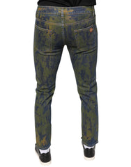 Dolce & Gabbana Blue Cotton Dye Slim Fit Men Denim Jeans -   -  Dolce & Gabbana.
