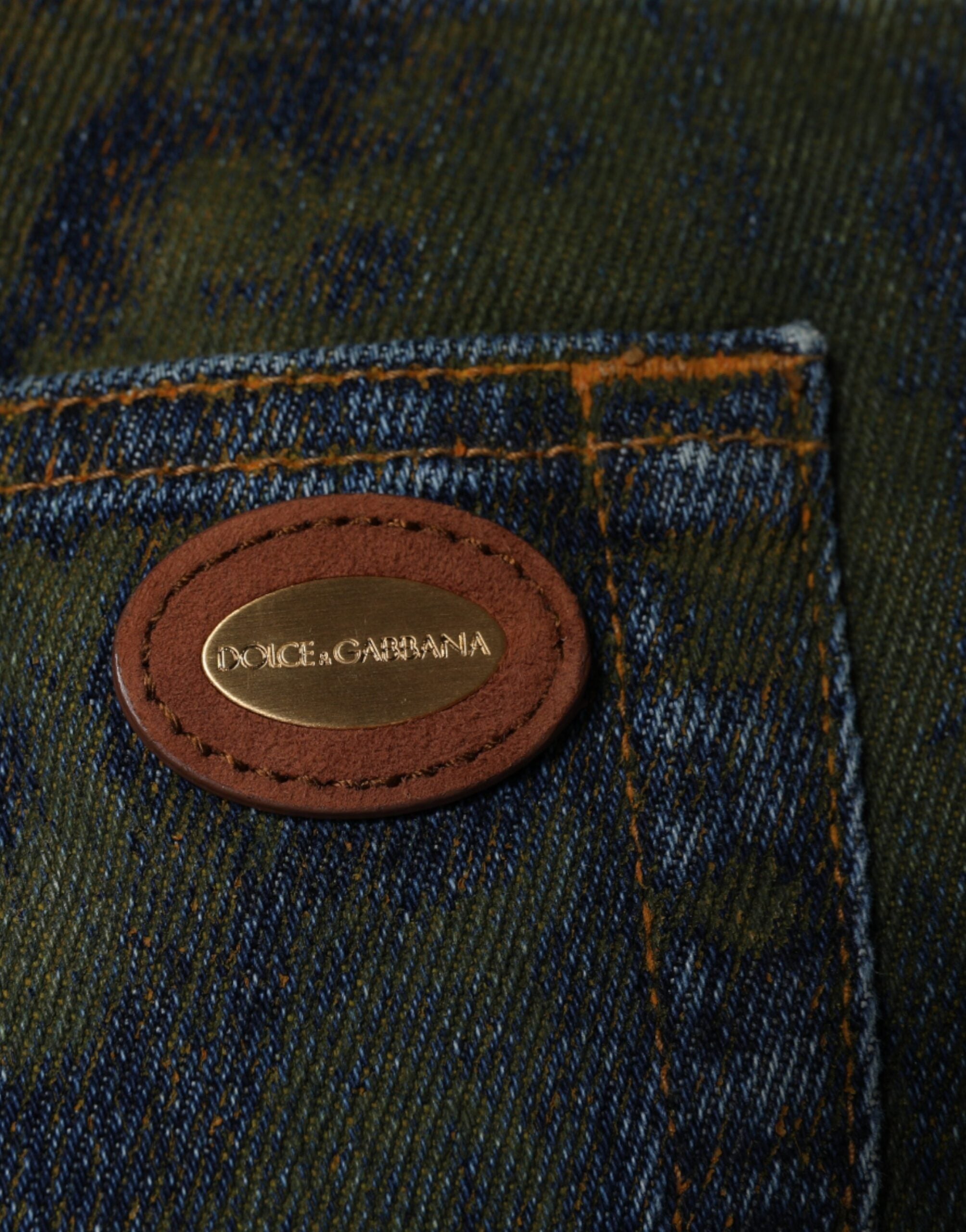 Dolce & Gabbana Blue Cotton Dye Slim Fit Men Denim Jeans -   -  Dolce & Gabbana.