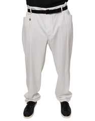 Brunello Cucinelli White Cotton Men Dress Tapered Pants -   -  Brunello Cucinelli.