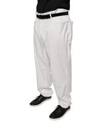 Brunello Cucinelli White Cotton Men Dress Tapered Pants -   -  Brunello Cucinelli.