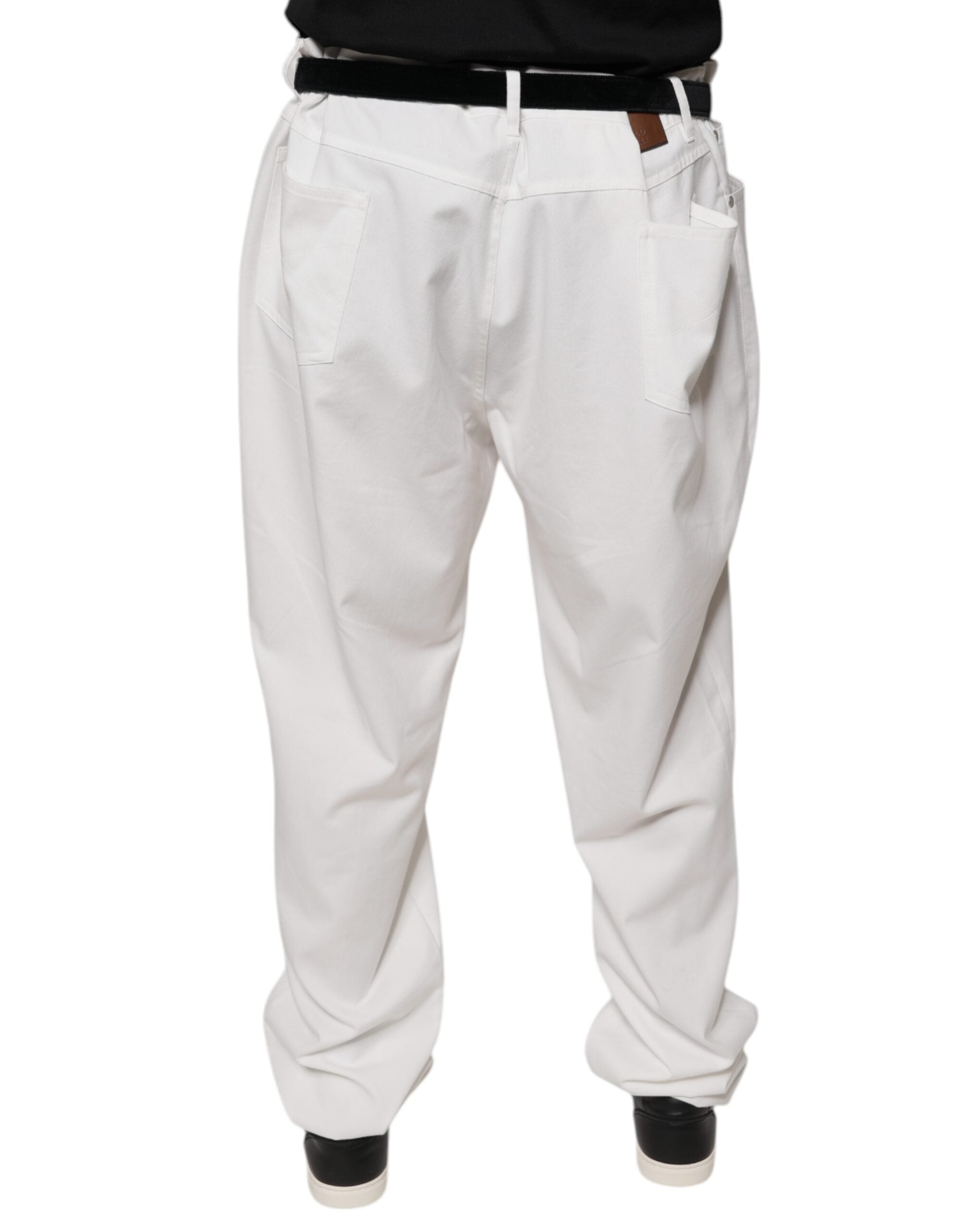 Brunello Cucinelli White Cotton Men Dress Tapered Pants -   -  Brunello Cucinelli.