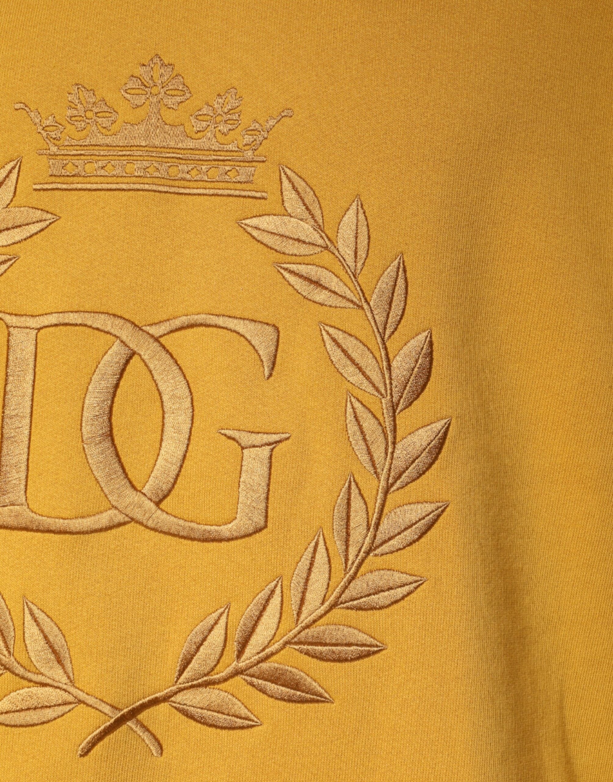 Dolce & Gabbana Mustard DG Hooded Men Sweatshirt Sweater -   -  Dolce & Gabbana.
