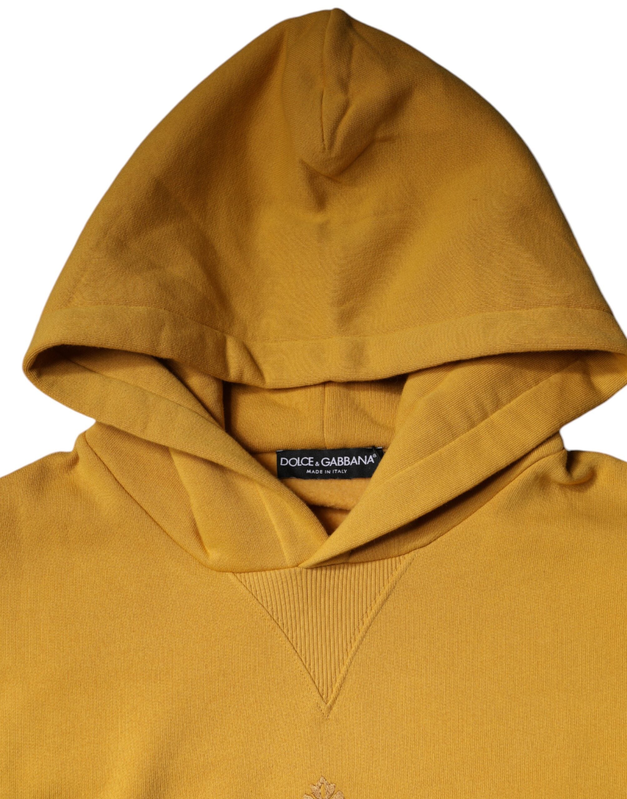 Dolce & Gabbana Mustard DG Hooded Men Sweatshirt Sweater -   -  Dolce & Gabbana.