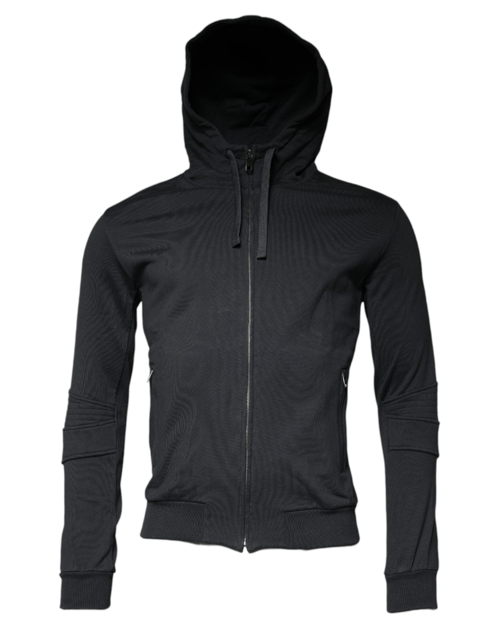 Dolce & Gabbana Black Cotton Hooded Men Full Zip Sweater -   -  Dolce & Gabbana.