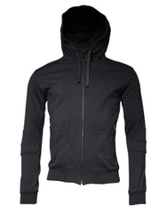 Dolce & Gabbana Black Cotton Hooded Men Full Zip Sweater -   -  Dolce & Gabbana.